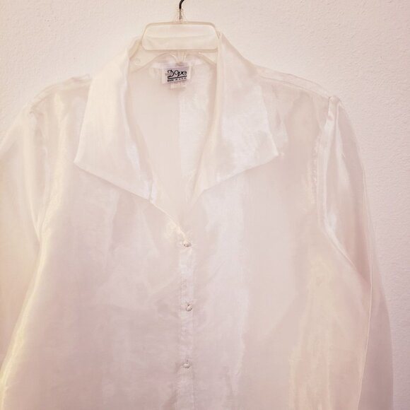 Dove Vintage White Sheer Oversized Shirt/Duster Relaxed Fit Size 1X EUC - Picture 2 of 9